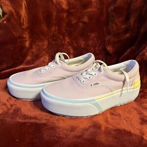 Vans Women's Light Pink Canvas Platform Sneakers